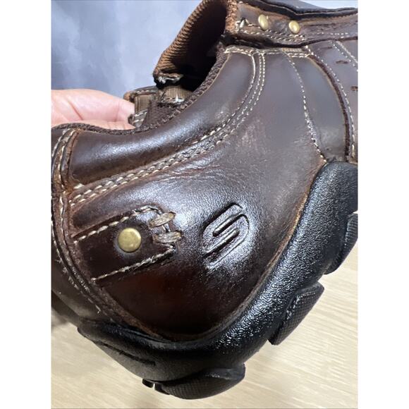 Skechers Mens Size 8 Relaxed Step Diameter Slip On Shoes 61779 Brown Leather - Picture 4 of 9